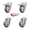 Service Caster 4 Inch Gray Polyurethane Swivel Bolt Hole Caster Set with 2 Total Lock Brake SCC-BHTTL20S414-PPUB-2-S-2 - alternate 4